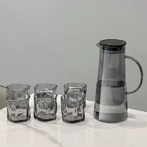 طقم شفشق وأكواب زجاجي فاخر - 3